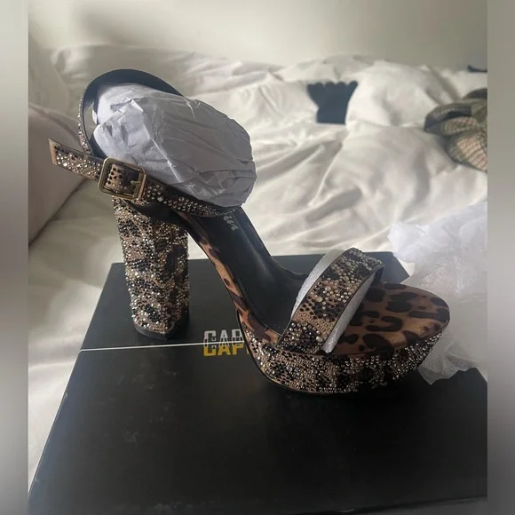 Platform Animal Print Heels - Picture 3 of 6